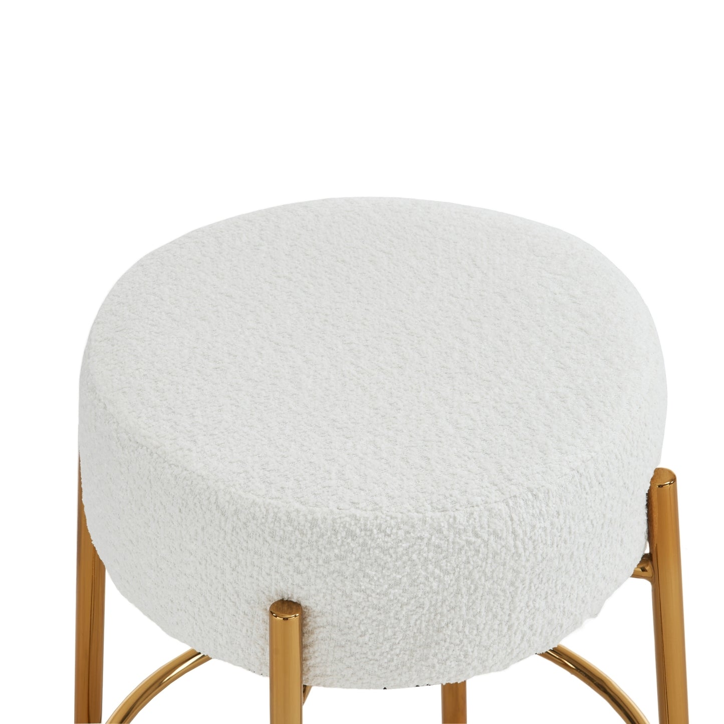 24" Tall, Round Bar Stools, Set of 2 - Contemporary upholstered dining stools for kitchens, coffee shops and bar stores - Includes sturdy hardware support legs
