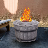 Smokeless Firepit With Wood Pellet/Twig/Wood As The Fuel, Wood Look Livingsource