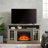 Classic TV Media Stand Modern Entertainment Console with 23' Fireplace Inset for TV Up to 65' with Open and Closed Storage Space, Gray Wash, 58.25'W*15.75'D*32'H SolidRoot Buy Furniture USA
