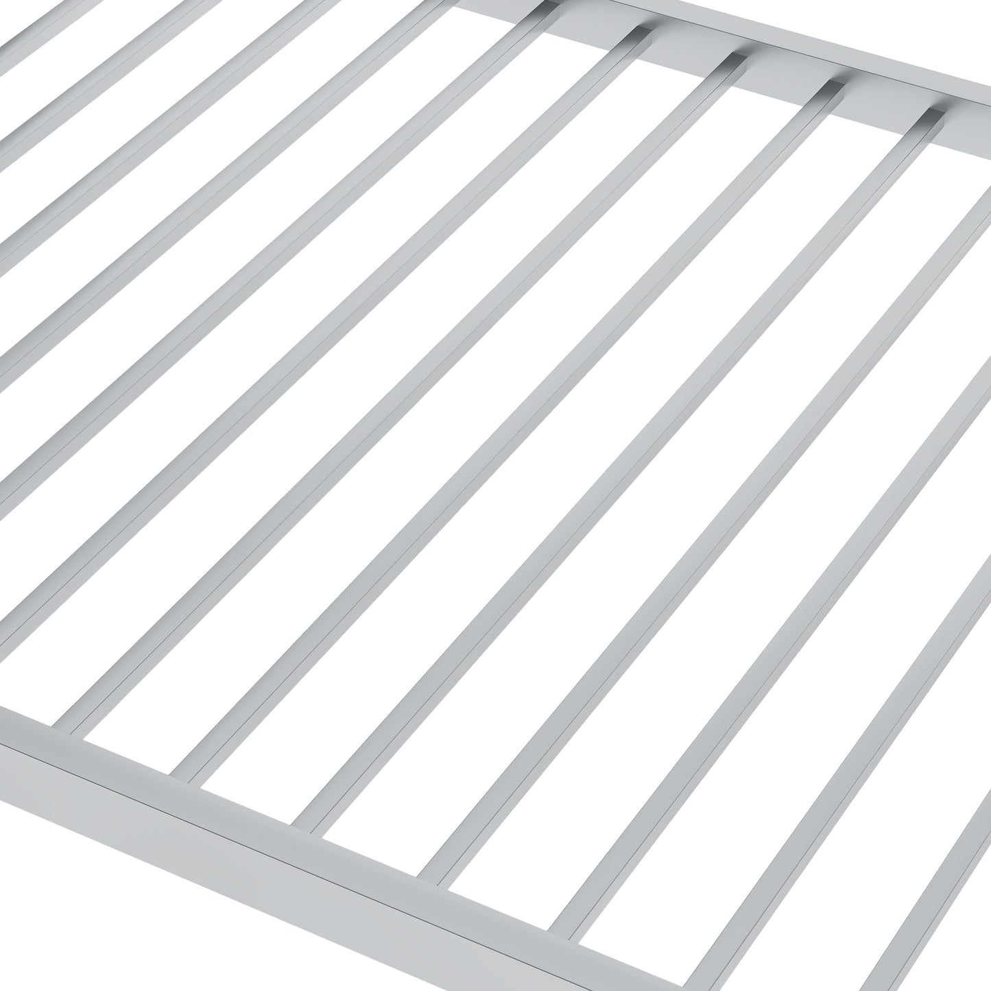 Twin over Twin Metal Bunk Bed, Low Bunk Bed with Ladder,Silver(OLD SKU:WF282465AAN) - SolidRoot Buy Furniture USA
