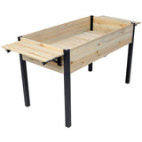 Raised Garden Bed, Metal Leg Wood Planter Boxes with Folding Storage Shelf,Elevated Planter Box for Growing Fresh Herbs, Vegetables, Flowers Great for Outdoor Patio, Deck, Balcony Livingsource