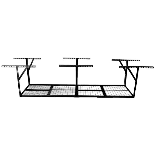 4x8 Ft Overhead Garage Storage Rack, Black - Heavy Duty Adjustable Ceiling Shelf (22'-40' Drop), 600 lbs Capacity Metal Organization System SolidRoot Buy Furniture USA
