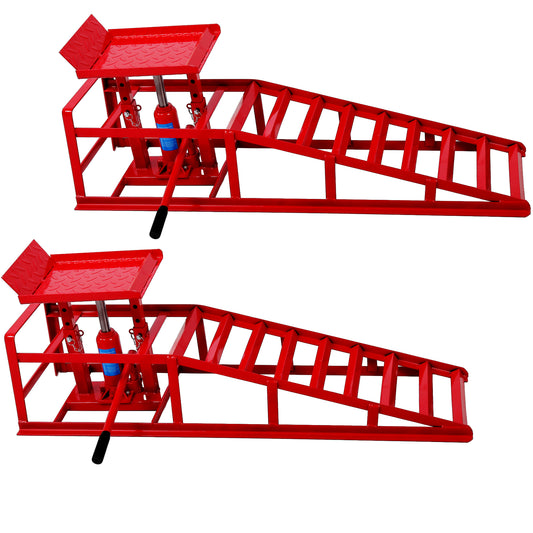 Auto Car Truck Service Ramps Lifts, Garage Car Lift Hydraulic Ramps Black 5 Ton,Automotive Hydraulic Lift Repair Frame Lift(2 Pack) red SolidRoot Buy Furniture USA