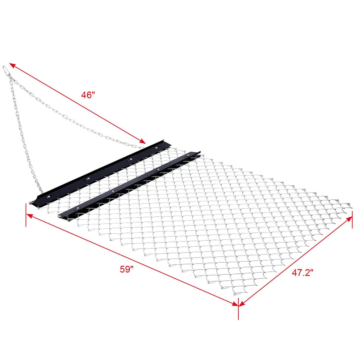 ATV Drag Harrow 4'x5', Chain Harrow for Landscape Leveling or Sod Prepping, Durable UTV Tractor Attachment Seed Harrow for Gravel Driveway, Field, Yard, Farm, Garden Black - SolidRoot Buy Furniture USA