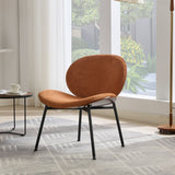 Mid-Century Modern Shell Chair Single Side Chair Tripod,Orange fabric Lounge Chair in Walnut Finish Comfortable Backrest,Orange color,SW1871OG Livingsource