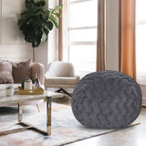 Faux Fur Bean Bag Chair, Grey-4ft Cozy and Stretchable Fabric Lounger for Children and Adults with Easy-Clean Cover, Comfortable Faux Fur Seating for Bedrooms, Filled with Shredded and Memory Foam. SolidRoot Buy Furniture USA