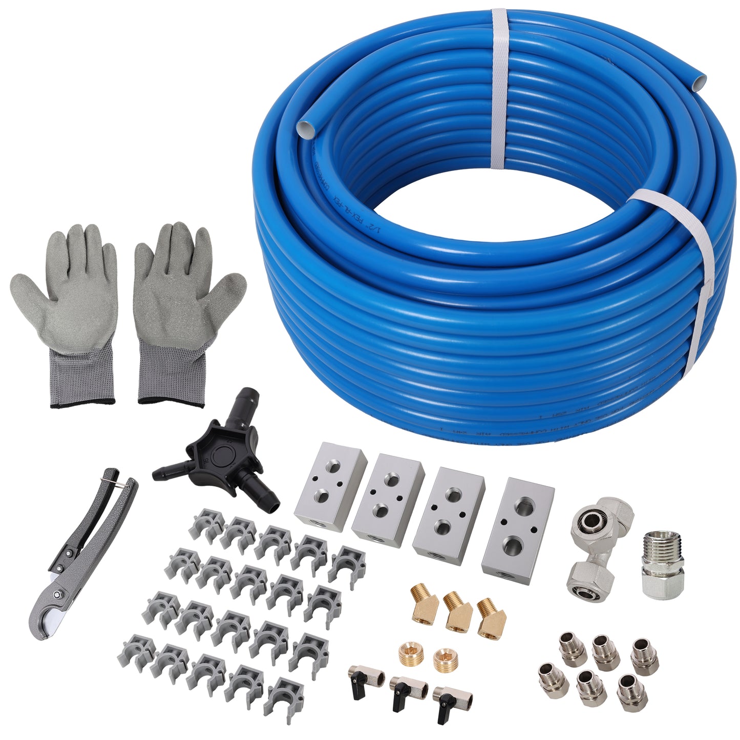 1/2' x 100ft Air Compressor Piping, High Quality PEX-AL-PEX Tubing, Air Hose Kit Air Compressor Accessories,Blue Tubing