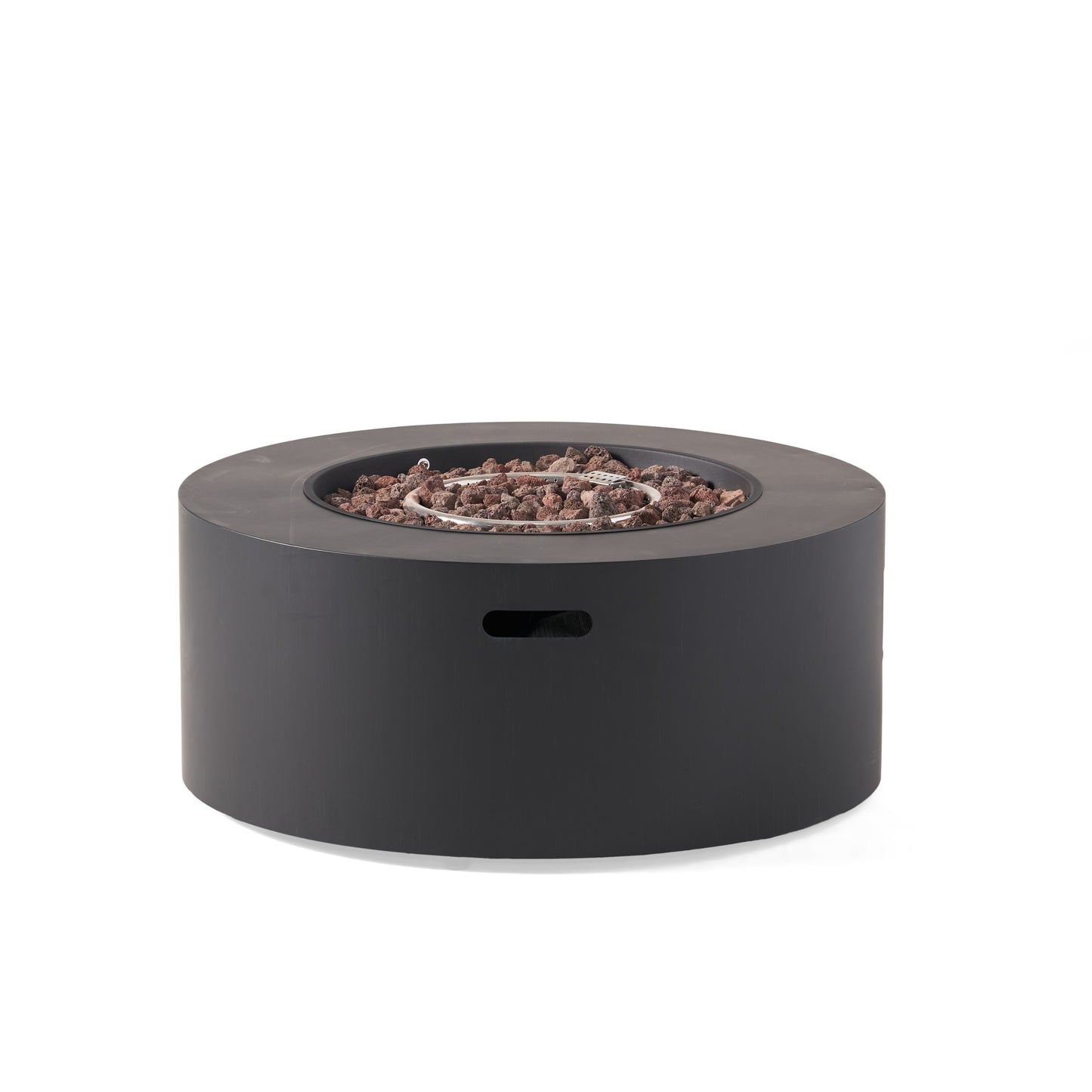 32" Patio 40,000 BTU Round Iron Propane Fire Pit, Dark Grey (Tank Cover not Included) - SolidRoot Buy Furniture USA