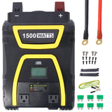 1500 Watts Power Inverter Modified Sine Wave Car LED Display , Portable AC Power Emergencies, Job Sites, Trucks Boats Off Grid RV Camping,12V to 115 Volts Livingsource