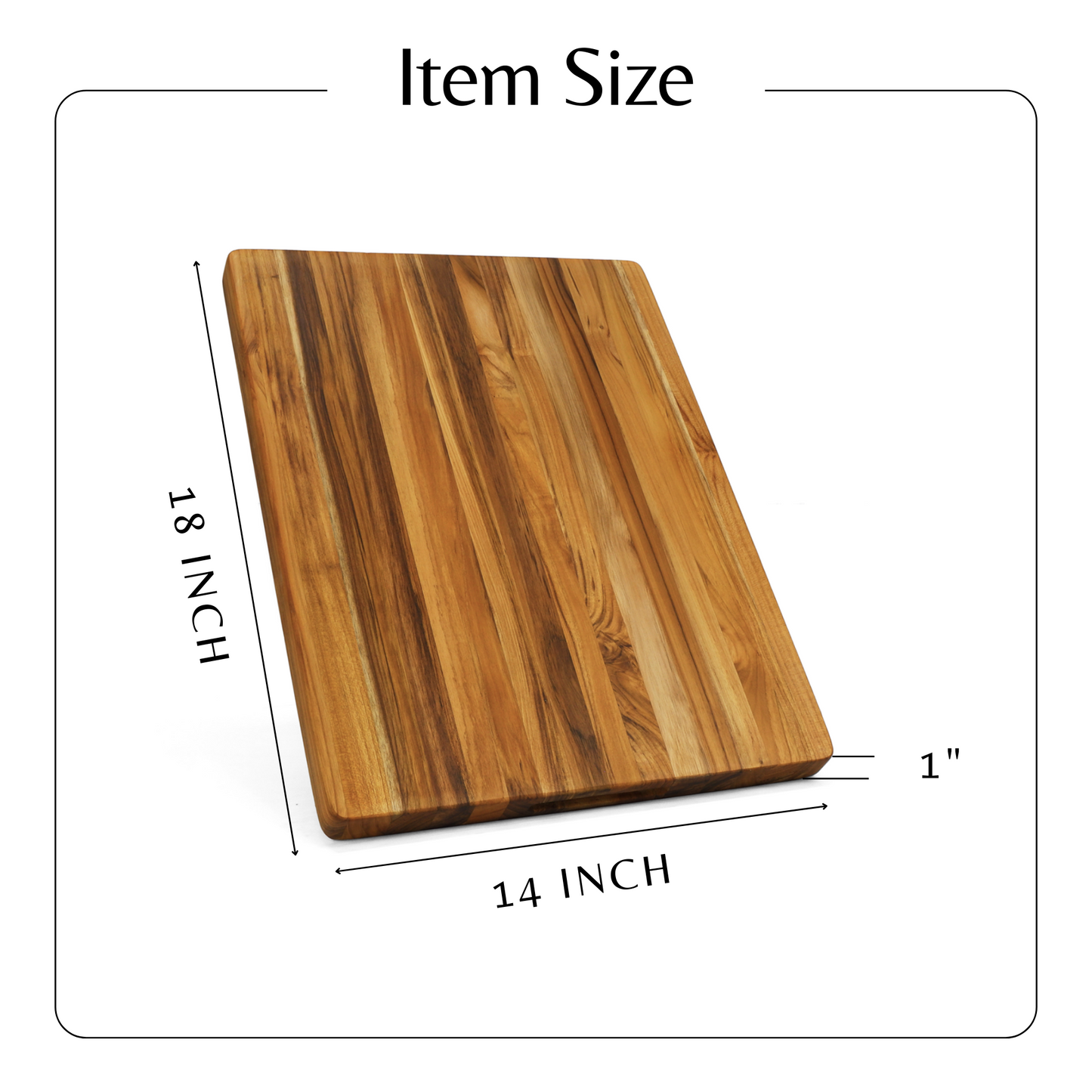 Teak Cutting Board Reversible Chopping Serving Board Multipurpose Food Safe Thick Board, Medium Size 18x14x1 inches - SolidRoot Buy Furniture USA