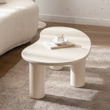 Cloud Coffee Table, 35.43" Irregular Cream Beige Coffee Table with 3 Legs, Modern Center Table for Living Room, Indoor Tea Table, Easy Assembly Livingsource