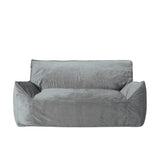 Fila Velveteen Oversized 2 Seater Bean Bag Chair with Armrests, Soft Velvet, Gray, 60x40 Inches SolidRoot Buy Furniture USA