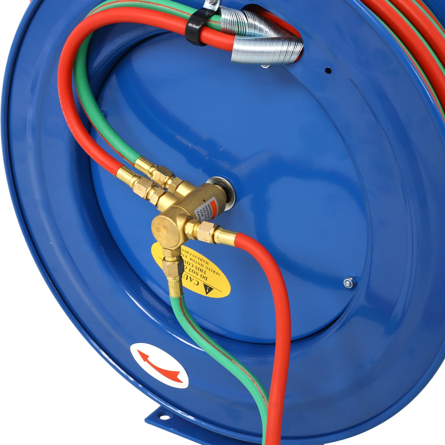 Welding Hose Reel Retractable 1/4 Inch x 100 Foot Twin Oxygen Acetylene Rubber Hoses STD Duty Max 200PSI Heavy Duty Industrial Single Arm Construction - SolidRoot Buy Furniture USA
