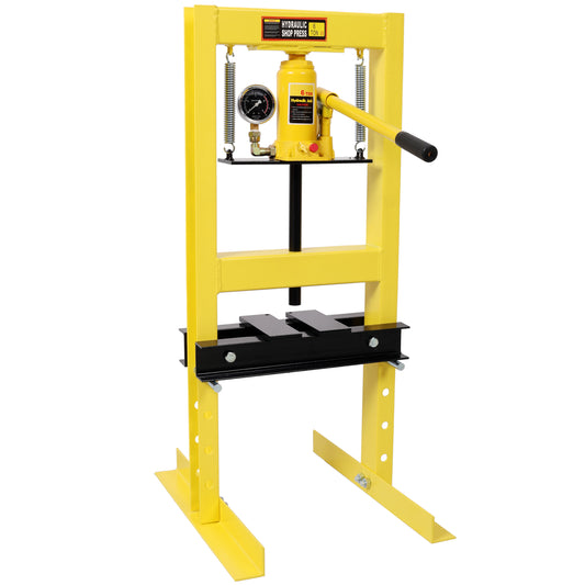 6Ton Bottle Jack Shop Press with Gauge, Bend, Straighten, or Press Parts, Install Bearings, U-Joints, Bushings, Ball Joints, and Pulleys,Yellow SolidRoot Buy Furniture USA