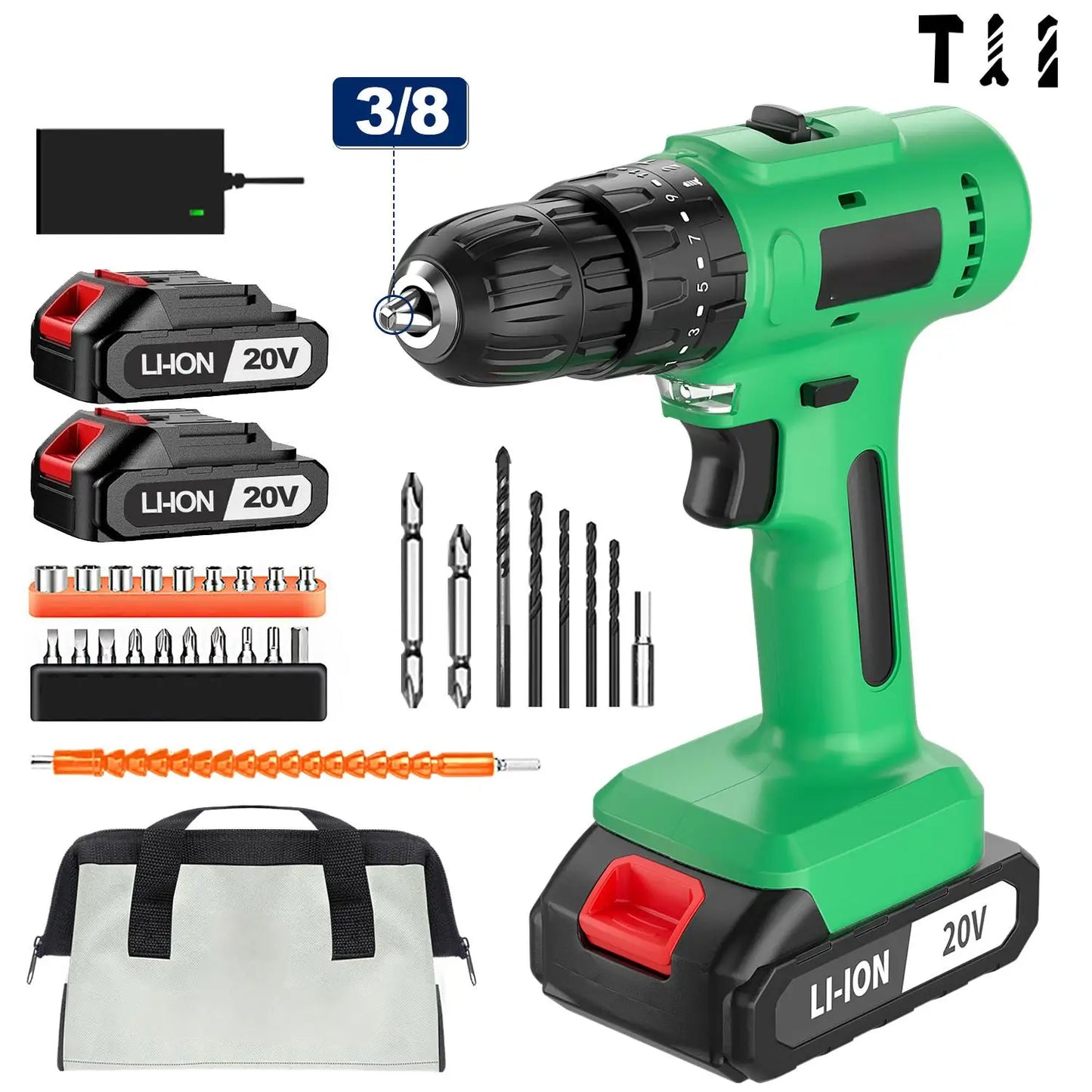 OEM Customizable 20V Cordless Impact Drill Electric Screwdriver with Drop Shipping Local US Warehouse Supported Power Drills SolidRoot Buy Furniture USA