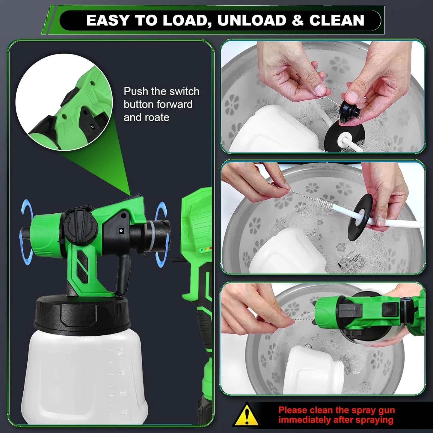 20V Cordless DIY Electric Spray Painting Gun Battery-Powered with Pressure Feed Local US Warehouse SolidRoot Buy Furniture USA