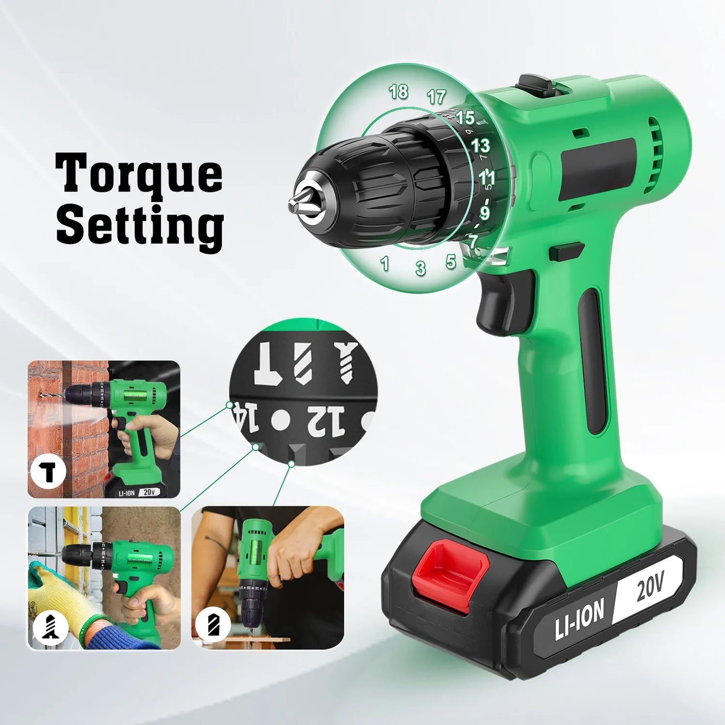 OEM Customizable 20V Cordless Impact Drill Electric Screwdriver with Drop Shipping Local US Warehouse Supported Power Drills SolidRoot Buy Furniture USA