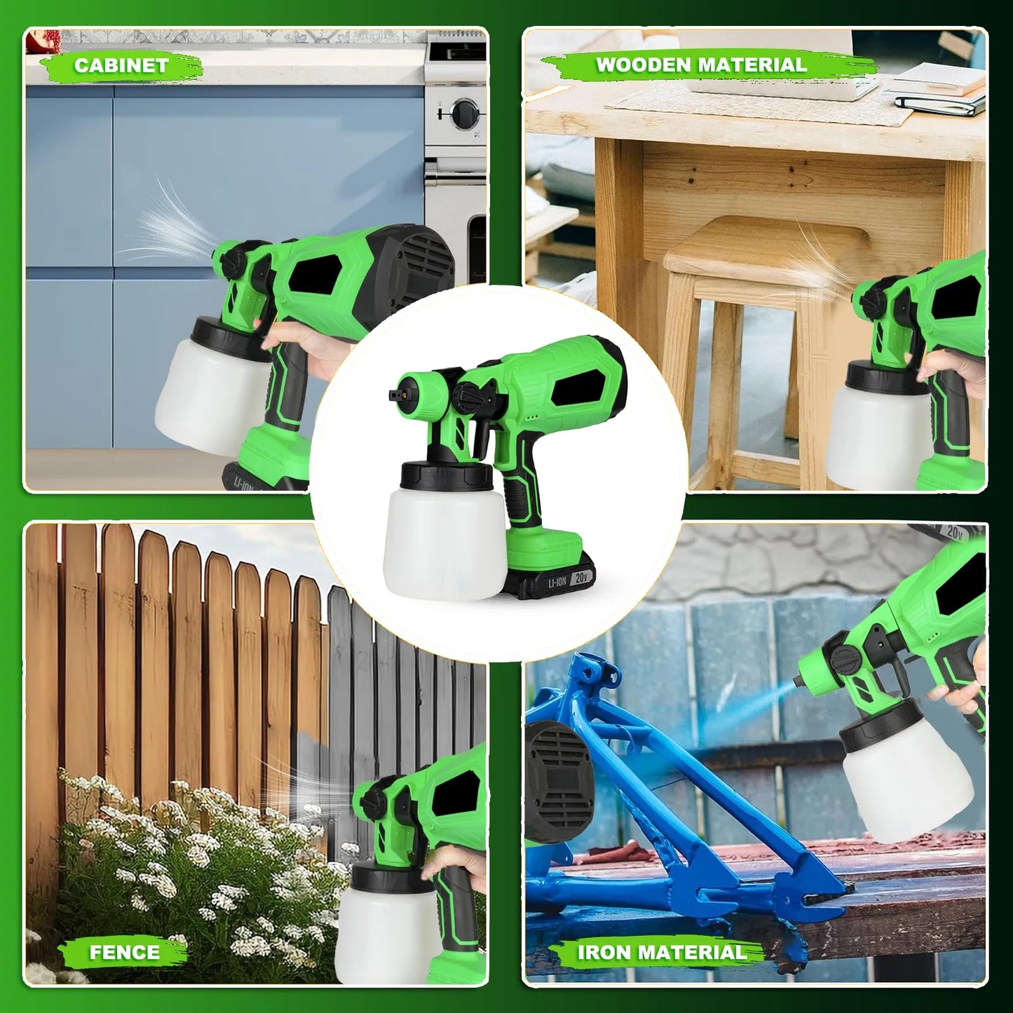 20V Cordless DIY Electric Spray Painting Gun Battery-Powered with Pressure Feed Local US Warehouse SolidRoot Buy Furniture USA