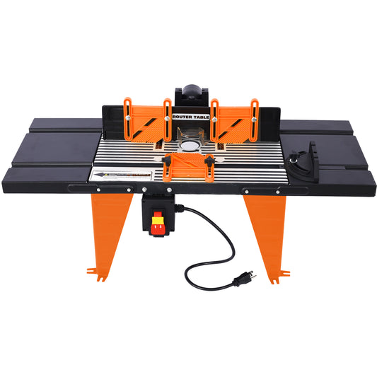 Electric Benchtop Router Table Wood Working Tool,black,orange color SolidRoot Buy Furniture USA