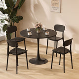 Modern Round Dining Table, ∅31.5'' Kitchen Dining Room Furniture, Coffee Table, Leisure Table, Living Room Table, Black, Christmas Gifts, Christmas Selections Livingsource