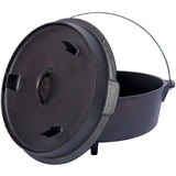 pre-Seasoned Cast Iron Dutch Oven With Skillet Lid, Outdoor Camping Deep Pot for Camping Fireplace Cooking BBQ Baking Campfire, Leg Base,6 Quart Livingsource