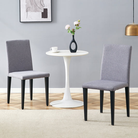 Two Light Gray Linen-Cotton dining chairs, simple and versatile, comfortable and accompanied. Exquisite and versatile dining chairs unlock a comfortable new experience.(Set of 2)W1151P263140 SolidRoot Buy Furniture USA