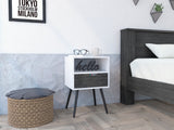 1-Drawer 1-Shelf Nightstand Smokey Oak and White SolidRoot Buy Furniture USA