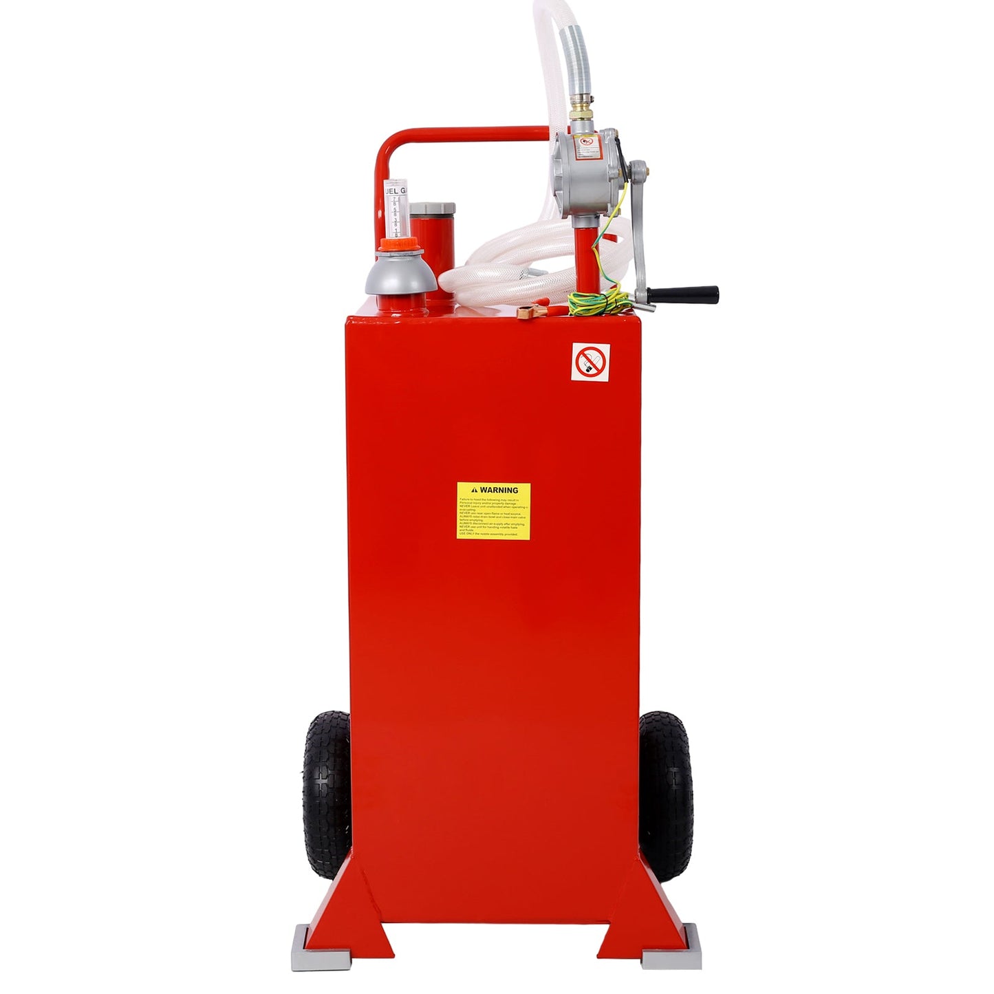 30 Gallon Gas Caddy with Wheels, Fuel Transfer Tank for Gasoline and Diesel, Reversible Rotary Hand Siphon Pump, Fuel Storage for Automobiles, ATVs, Mowers, Tractors, Boats, Motorcycles (Red) SolidRoot Buy Furniture USA