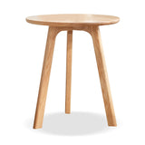 Round End Table- Small End Table Side Table Coffee Table Bedside Table Night Stand for Living Room Bedroom & Balcony, 100% Natural Solid Oak Wood Easy to Assemble Livingsource