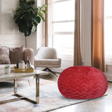 Faux Fur Bean Bag Chair, Red-3ft Cozy and Stretchable Fabric Lounger for Children and Adults with Easy-Clean Cover, Comfortable Faux Fur Seating for Bedrooms, Filled with Shredded and Memory Foam. SolidRoot Buy Furniture USA