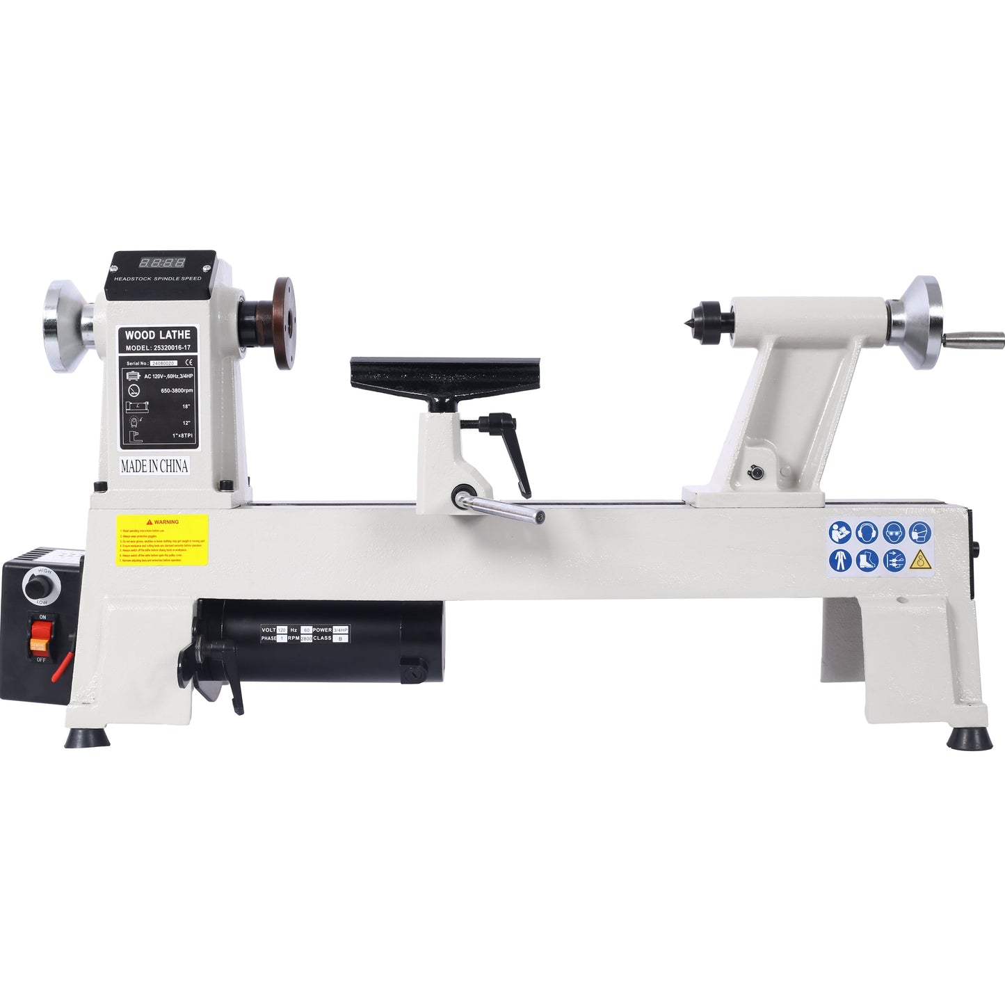 12' x 18' Wood Lathe, Benchtop Wood Lathe Machine 3/4 HP Infinitely Variable Speed 650-3800 RPM for Woodworking, Woodturning SolidRoot Buy Furniture USA