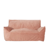 Fila Velveteen 2 Seater Oversized Bean Bag Chair with Armrests, Pink Velvet, 60x40x32 inches SolidRoot Buy Furniture USA