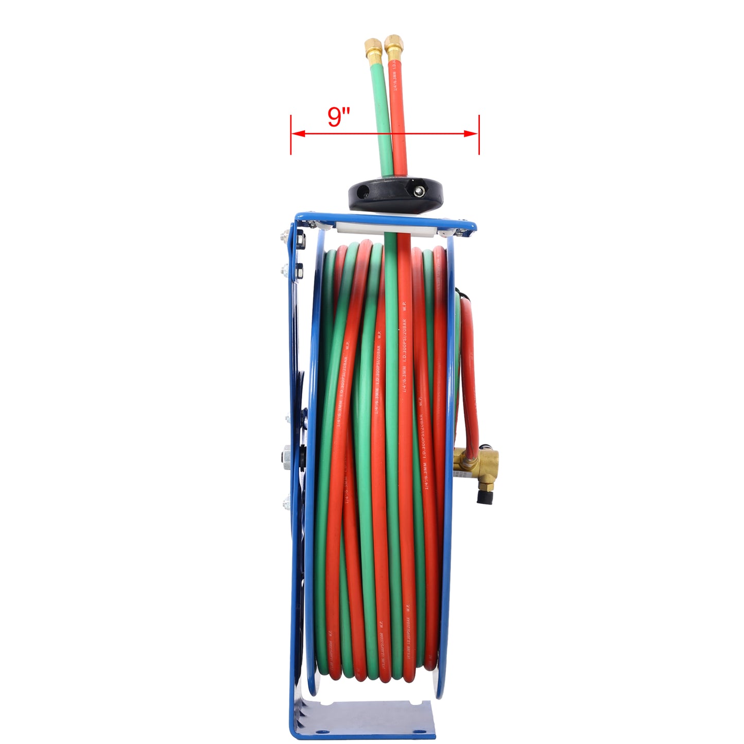 Welding Hose Reel Retractable 1/4 Inch x 100 Foot Twin Oxygen Acetylene Rubber Hoses STD Duty Max 200PSI Heavy Duty Industrial Single Arm Construction - SolidRoot Buy Furniture USA