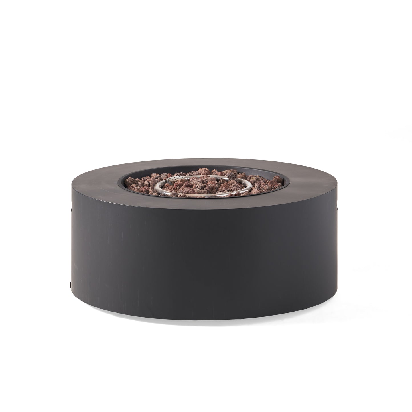 32" Patio 40,000 BTU Round Iron Propane Fire Pit, Dark Grey (Tank Cover not Included) - SolidRoot Buy Furniture USA