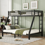 Metal Twin XL over Queen Bunk Bed for Teens and Adults,Space-Saving/Noise Reduced/No Box Spring Needed,Black SolidRoot Buy Furniture USA