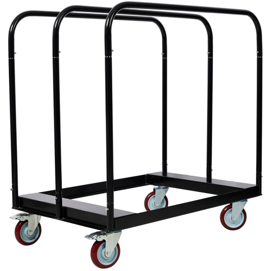 Heavy Duty Drywall Sheet Cart & Panel Dolly 1500lbs load capacity,Panel Service Cart,5 inch Swivel Casters,3 Side Handrails for Factory, Warehouse, Black SolidRoot Buy Furniture USA