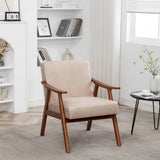 Accent Chair with Microfiber Upholstery and Solid Wood Frame, Classic Mid-Century Modern Living Room Furniture for Extra Seating, Light Camel SolidRoot Buy Furniture USA