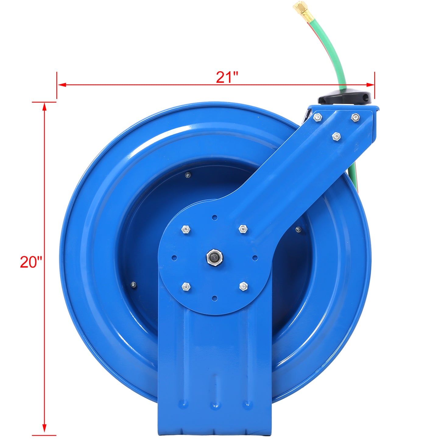Welding Hose Reel Retractable 1/4 Inch x 100 Foot Twin Oxygen Acetylene Rubber Hoses STD Duty Max 200PSI Heavy Duty Industrial Single Arm Construction - SolidRoot Buy Furniture USA