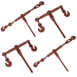 Heavy duty 3/8' – 1/2' Ratchet Binders, 9200lbs Working Load breaking, G70 Hooks Adjustable Length, 4-Pack, Red SolidRoot Buy Furniture USA