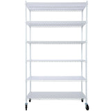 6 Tier 6000lbs Capacity NSF Metal Shelf Wire Shelving Unit, Heavy Duty Adjustable Storage Rack with Wheels & Shelf Liners for Commercial Grade Utility Steel Storage Rack, white - 84'H x 48'L x 20'D Livingsource
