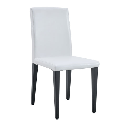 Set of 2 White PU Dining Chairs with Black Metal Legs: 35.4' High, Ergonomic 18.5' Backrest, 17'×16' Sponge Seat, Stylish & Comfortable for Dining Room, Home Office & Living Space SolidRoot Buy Furniture USA