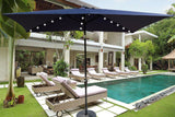 10 x 6.5t Rectangular Patio Solar LED Lighted Outdoor Umbrellas with Crank and Push Button Tilt for Garden Backyard Pool Swimming Pool SolidRoot Buy Furniture USA