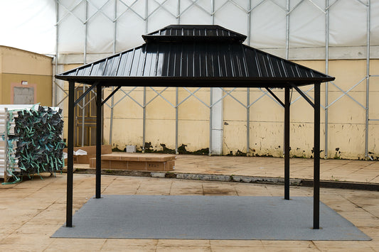 10*10 color steel tile double-roof pavilion gazebo SolidRoot Buy Furniture USA