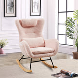 Rocking Chair Nursery, Modern Rocking Chair with High Backrest Livingsource