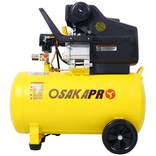 4.5HP Portable 13 Gallons Oil-Lubricated Air Compressor Tank Ultra Quiet Horizontal Tank Adjustable Pressure with Built-in Wheel SolidRoot Buy Furniture USA
