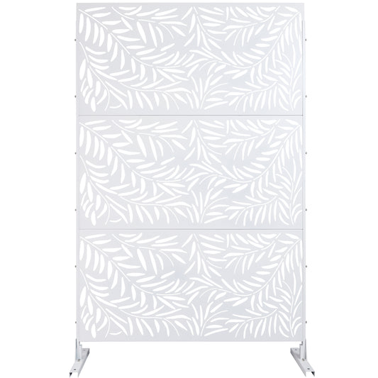 Outdoor & Indoor Privacy Screen Metal Privacy Screen 76' H×48' W, Freestanding Decorative Privacy Screen for Deck Balcony Patio, Privacy Fence Panels for Outside Lawn Garden PS119 WHITE SolidRoot Buy Furniture USA