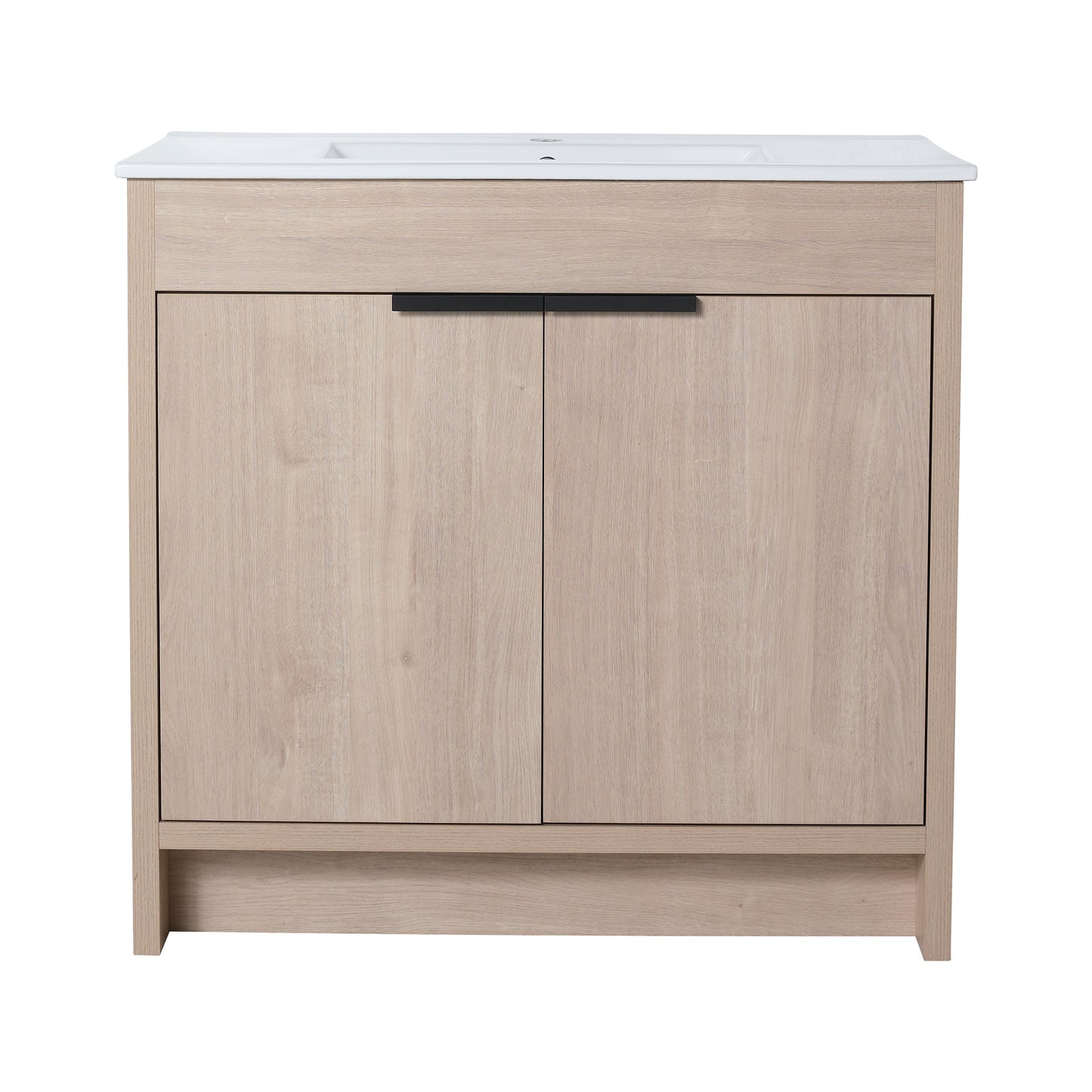 36 Inch Freestanding Bathroom Vanity with White Ceramic Sink & 2 Soft-Close Cabinet Doors (BVB02436PLO-F-BL9090B),W1286S00063 - SolidRoot Buy Furniture USA