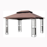 13x10 Outdoor Patio Gazebo Canopy Tent with Ventilated Double Roof and Mosquito Net (Detachable Mesh Screen on All Sides), Suitable for Lawn, Garden, Backyard and Deck, Brown Top SolidRoot Buy Furniture USA