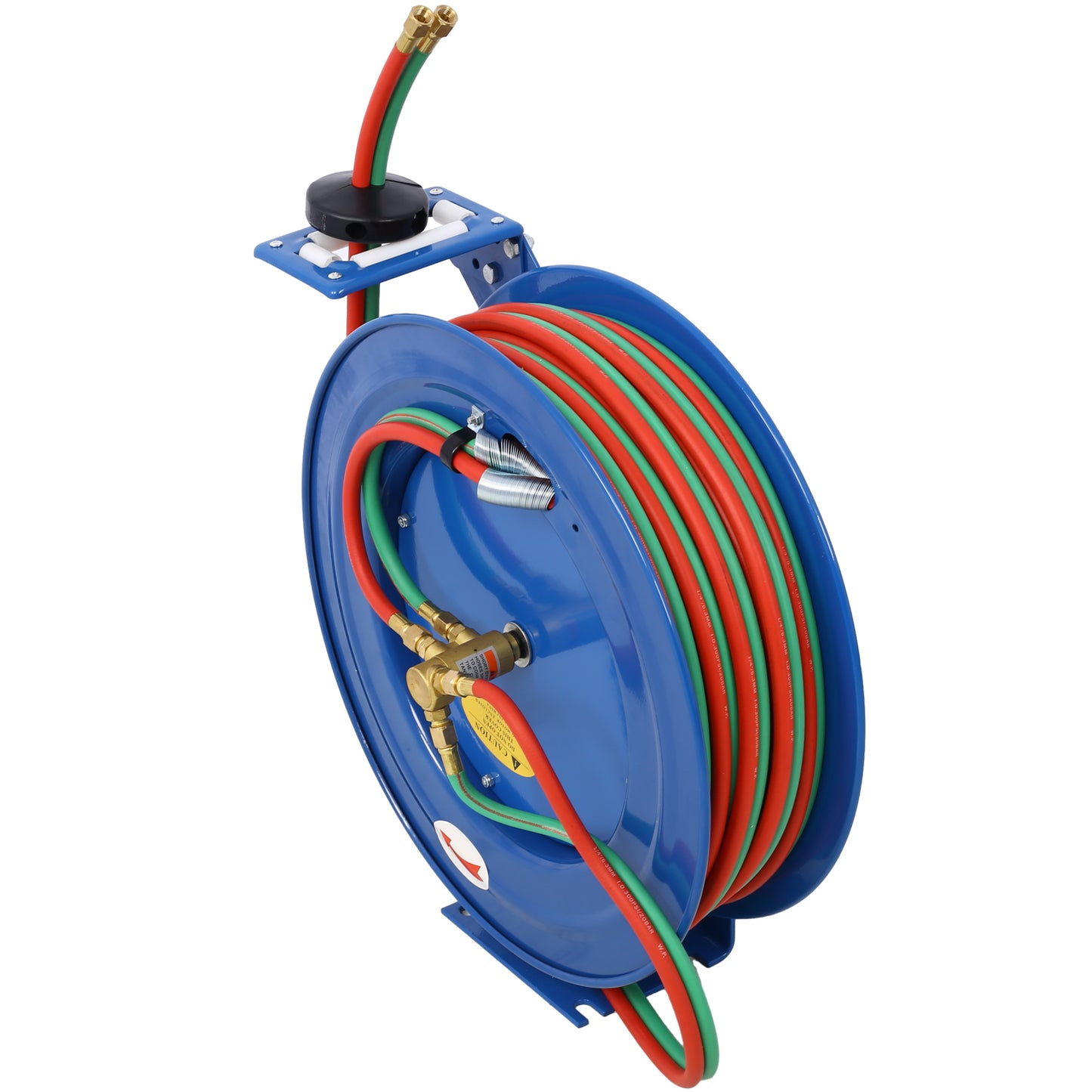 Welding Hose Reel Retractable 1/4 Inch x 100 Foot Twin Oxygen Acetylene Rubber Hoses STD Duty Max 200PSI Heavy Duty Industrial Single Arm Construction - SolidRoot Buy Furniture USA