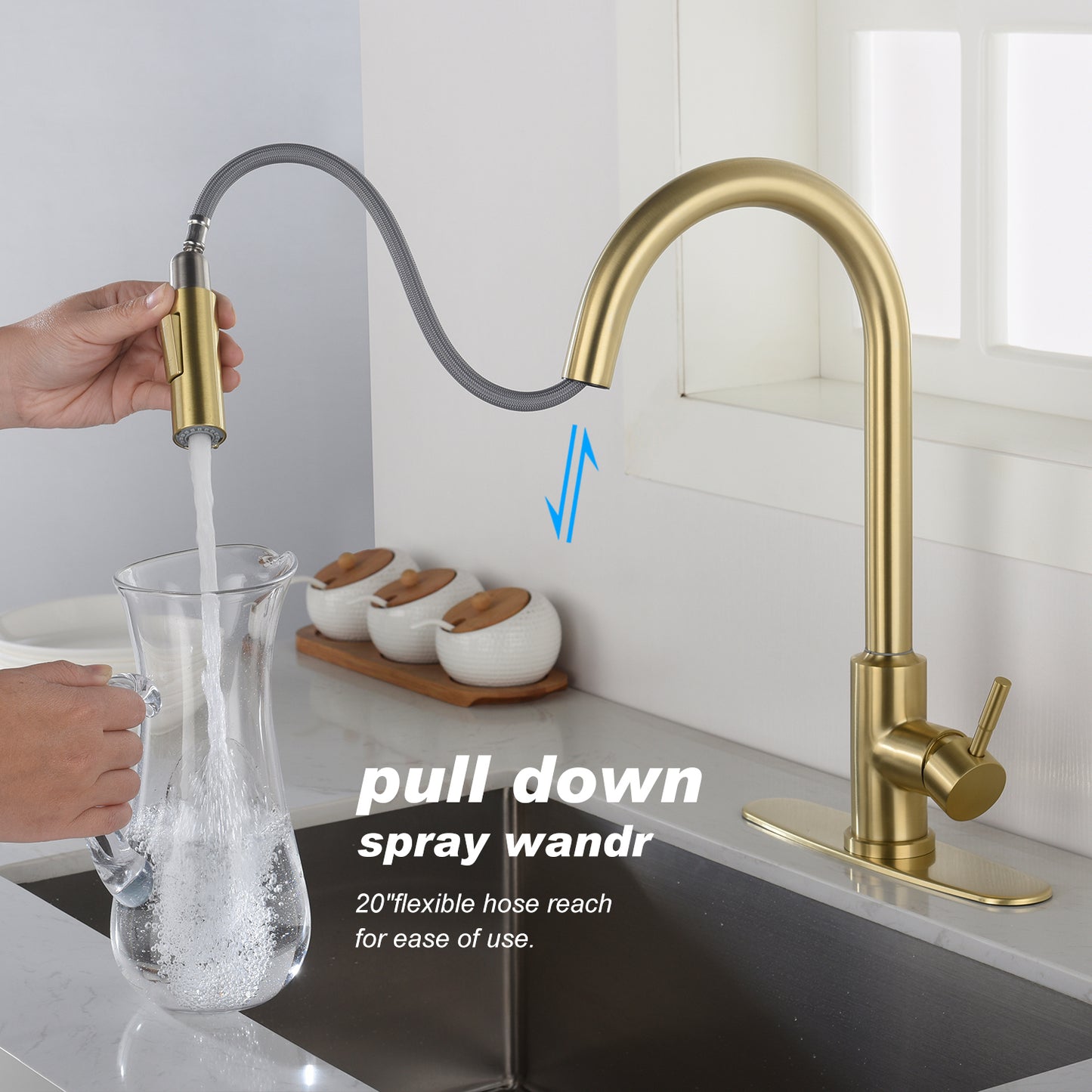 Touch Kitchen Faucet with Pull Down Sprayer - SolidRoot Buy Furniture USA